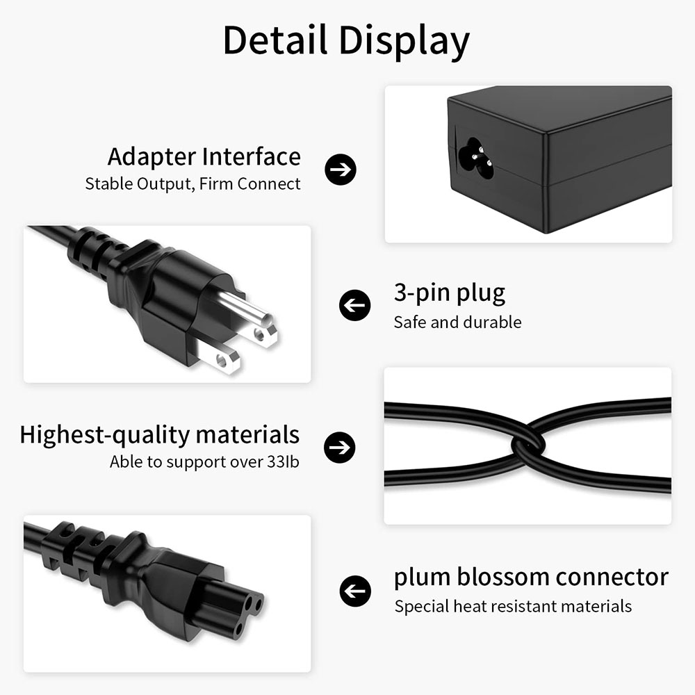 19V Charger for JBL Xtreme, Xtreme 2, Boombox 1 2 Waterproof Portable Bluetooth Speaker Replacement Power Cord. 