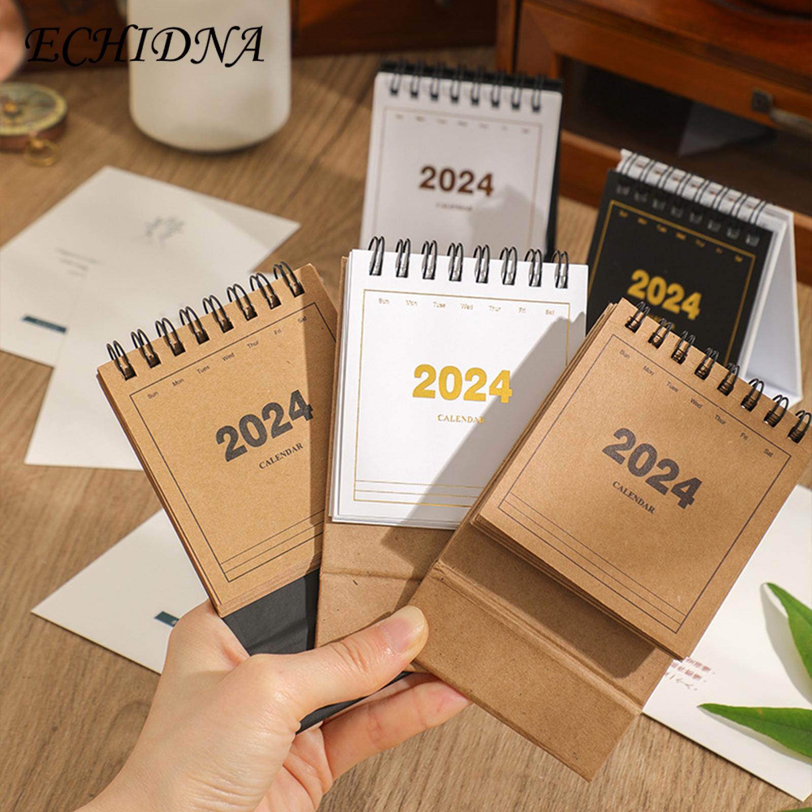 Coil Design Calendar 2023-2024 Mini Desk Calendar Standing Flip Monthly Planner for School Home Office Buyers' Favorite Portable Pocket Calendar. 