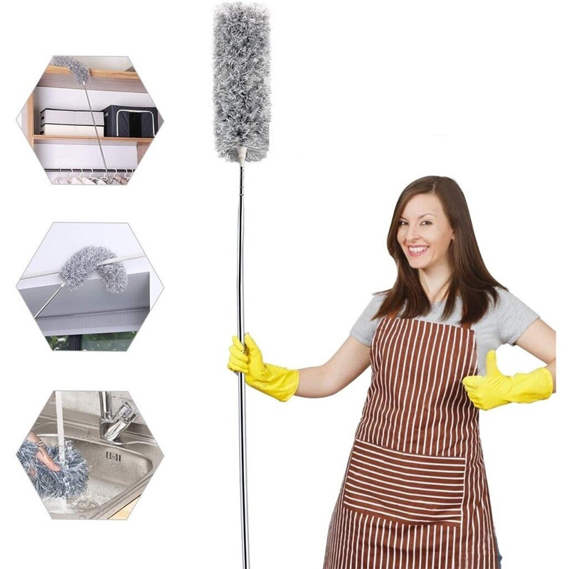 Adjustable Telescopic Bending Duster Brush Extendable Hand Dust Cleaner Car Furniture Gap Cleaning Brush Dust Removal Tool