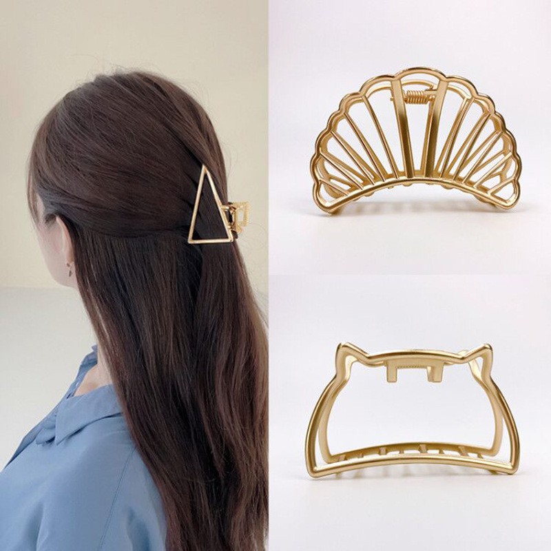 Enacolor Korean Hair Clip Catch Hairclips Gold Metal Hair Claw Accessories Ins New Girls. 