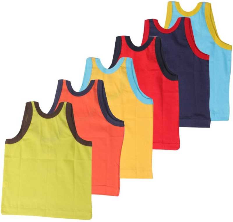 Zero Brand Kids Printed Cotton 2 tone Vest Pack of 3pcs. 