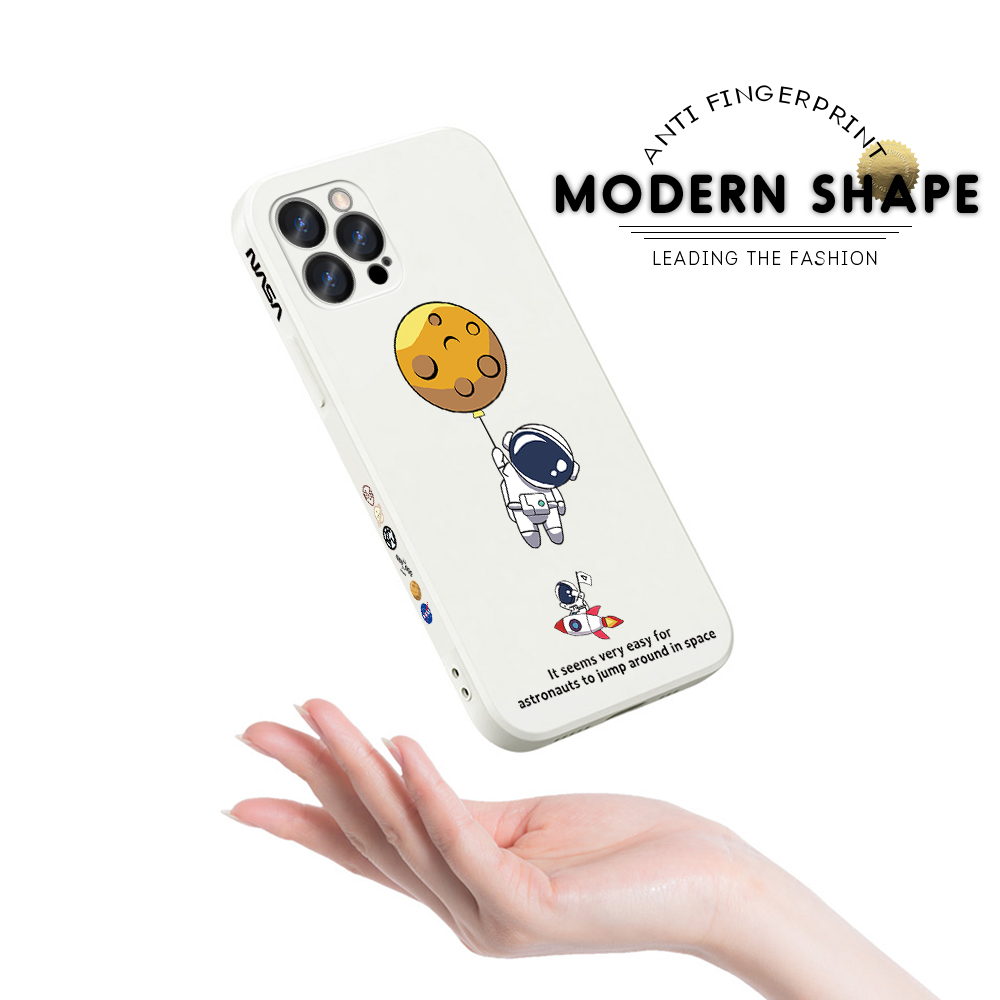 AMORVOR for Samsung Galaxy Note 8 Back Cover Cartoon Astronautn Side design Soft Case Liquid Silicone Phone Cases. 