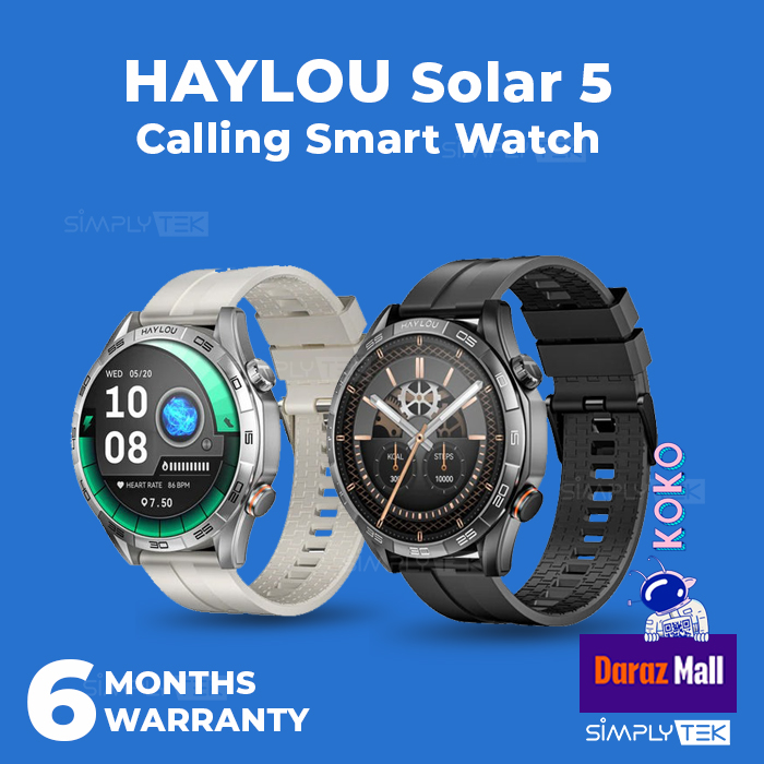 HAYLOU Solar 5 Voice Calling Smartwatch 1.58'' AMOLED Display 60Hz Smart Watch 24H Health Monitoring Sports Smartwatch for Men. 