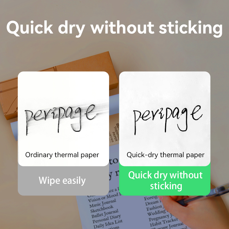 PeriPage Thermal Paper Folded A4 210mm 65gsm for A40 Thermal Printer Fax Machine 3 Years Long Lasting Quick Dry Writing Type. 