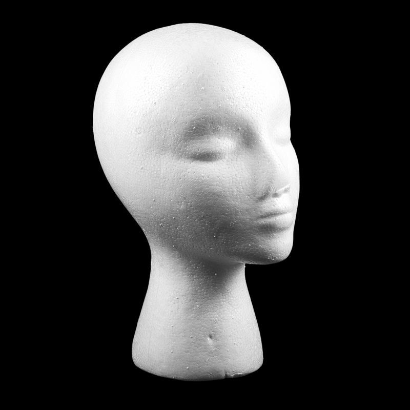 27.5 x 52cm Dummy / mannequin head Female Foam(Polystyrene) Exhibitor for cap, headphones, hair accessories and wigs Woman Mannequin Foam. 