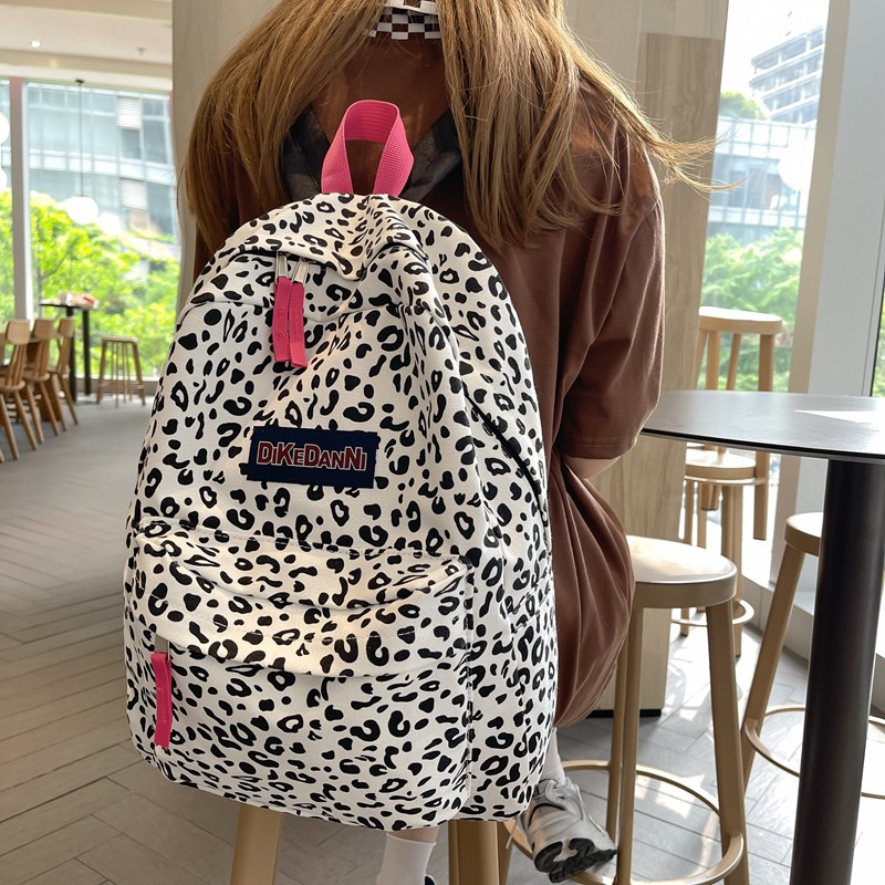 casual canvas cow print backpack 