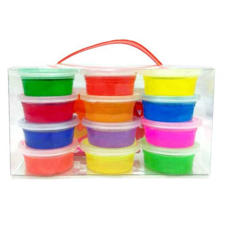 Crystal Bubble Bliss: 12-Piece Pack of Magical Clay Slime with Vibrant Colors and Bubbling Fun