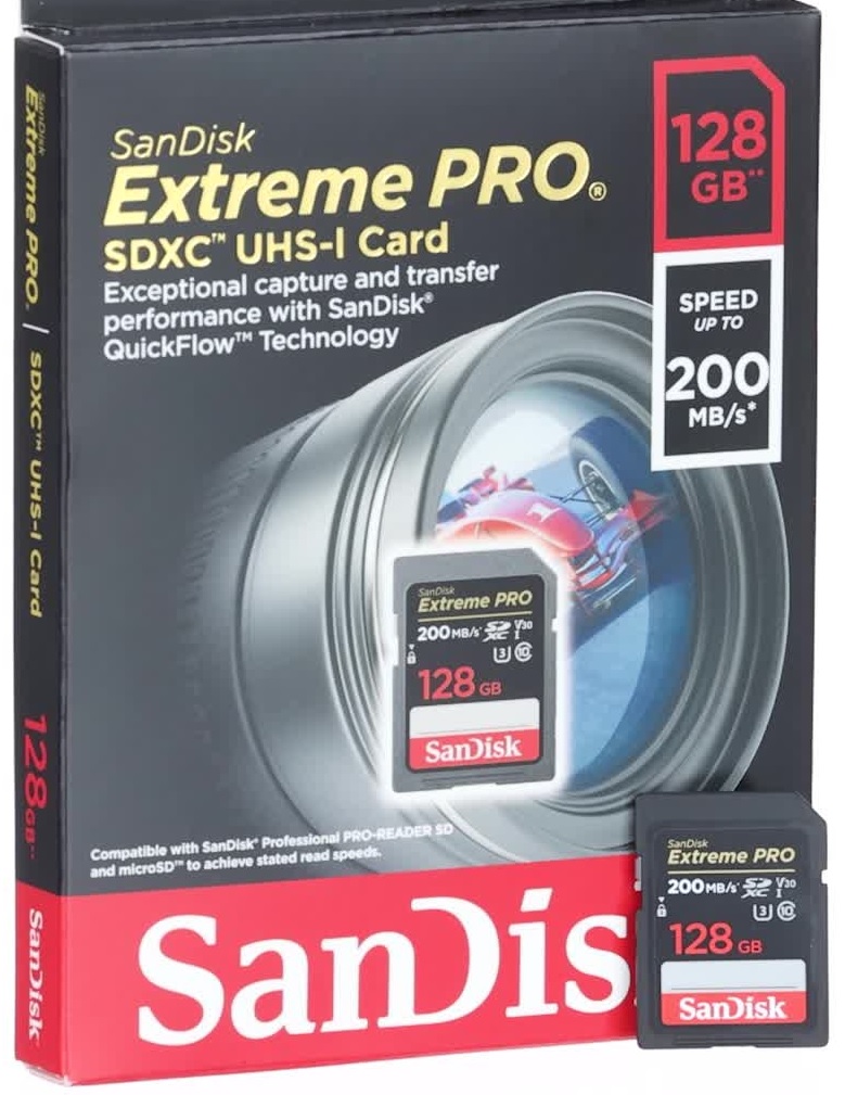 SanDisk Extreme Pro 64GB ,128GB SD Card C10, U3, V30, 4K 200Mb/s International Version. 