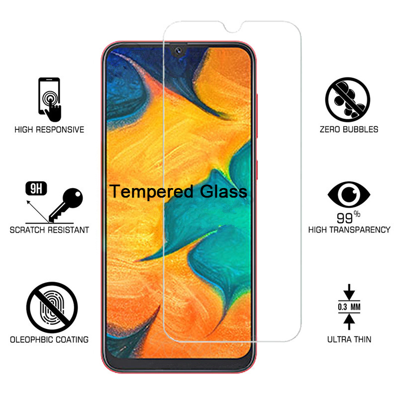 2PCS Glass 9H HD Tempered Glass for Samsung A50 A40 A30 A10E A20E Screen Protector for Samsung Galaxy A90 A80 A70 A60 A2 Core. 