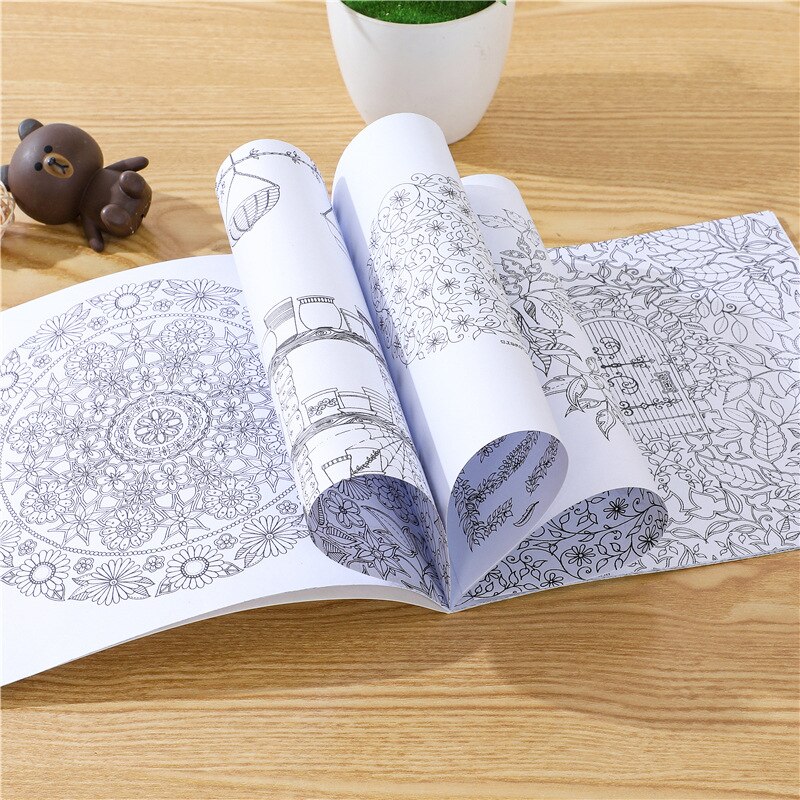 English Anti-Stress Coloring Book for Kids Adult DIY Toys School Craft Art Drawing Dupply Painting Art Graffiti Book Toy. 