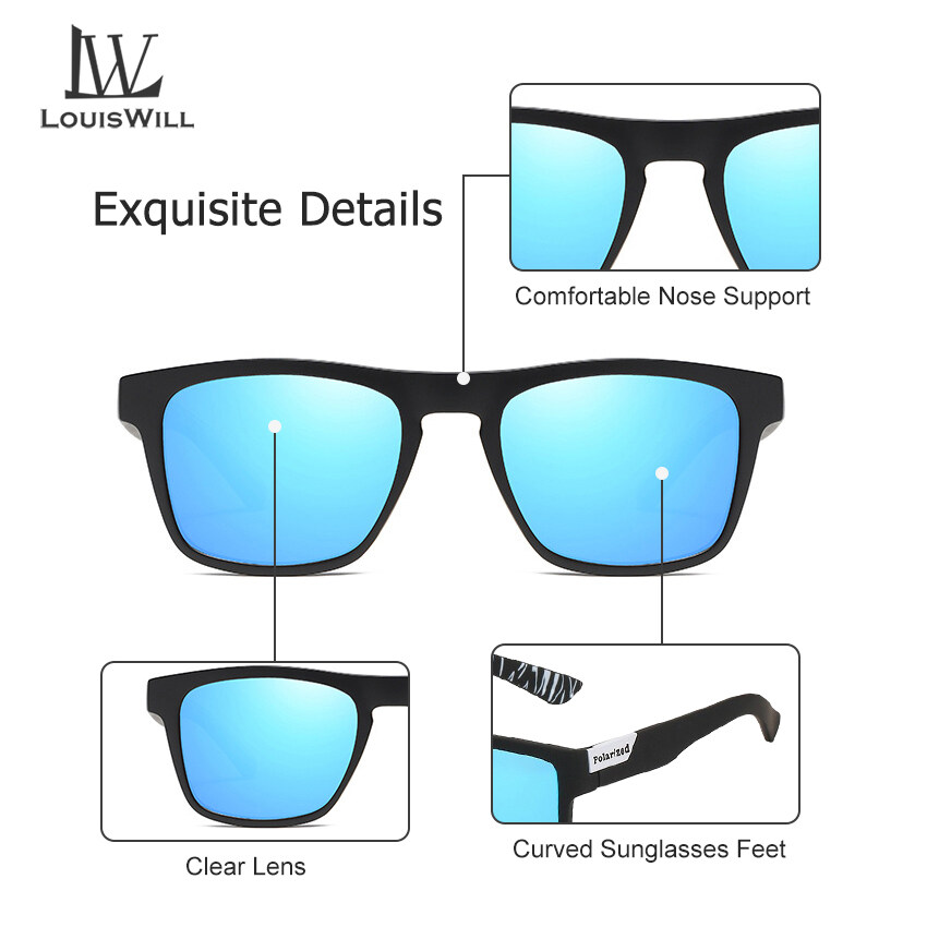 LouisWill Polarized Sunglasses Men Women Sunglasses Outdoor Sports Glasses UV400 Lightweight Clean Vision Sunglasses Cycling Riding Running Glasses for Men Women. 