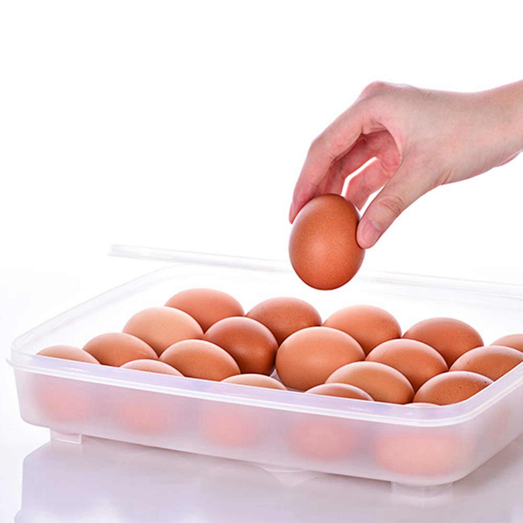 2X Egg Holder for Refrigerator, with Lid Fridge Egg Storage Stackable Plastic Egg Containers, 24 Egg Tray. 