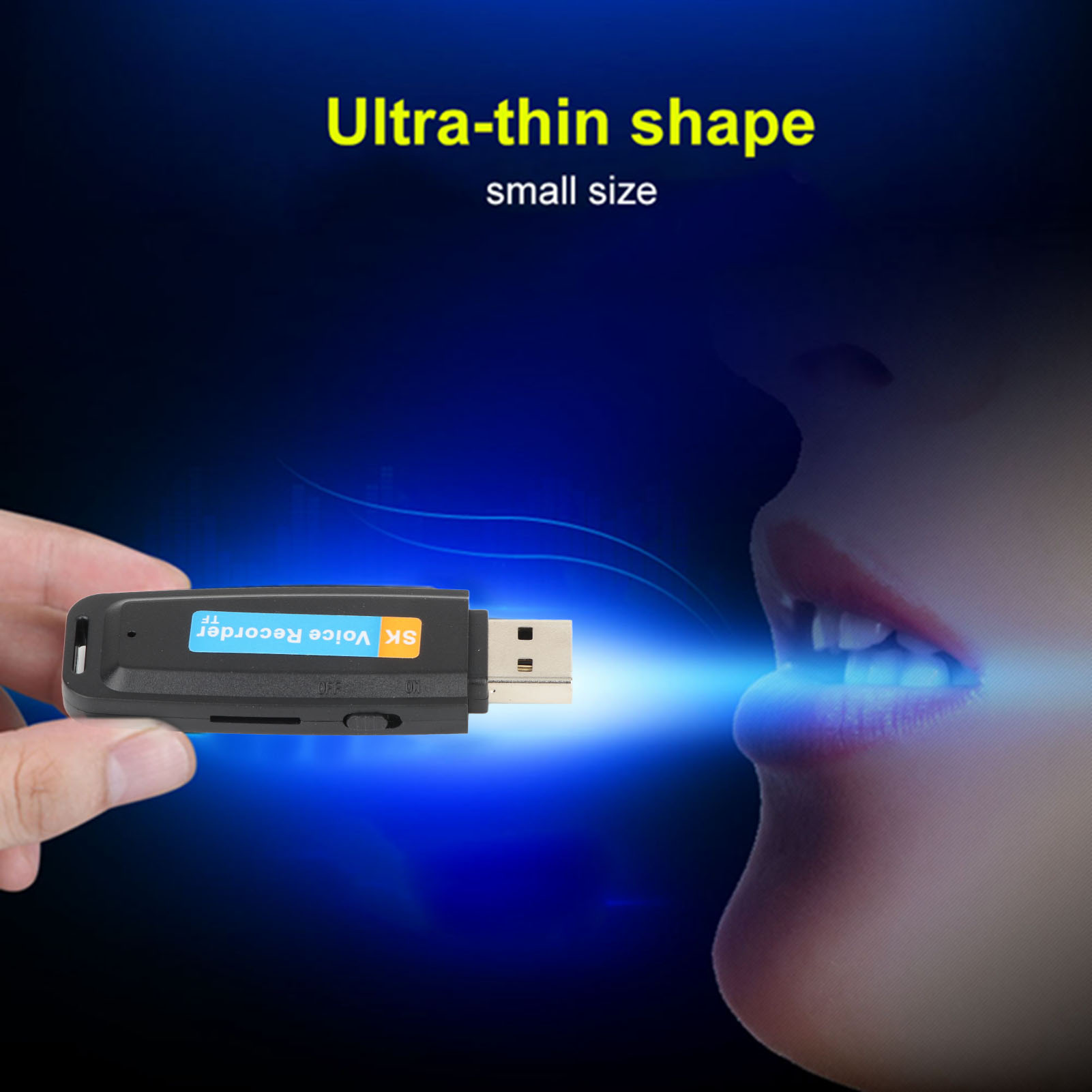 USB 2.0 disc-shaped digital recorder Digital voice Flash player Mini audio for conferences Meeting class. 