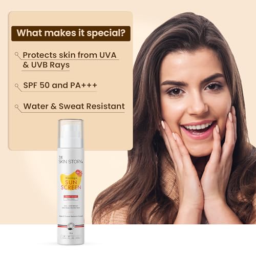 The Skin Story Moringa Sunscreen SPF 50 | Broad Spectrum UVA & UVB Protection | For Men and Women | Anti-Aging Formula with Moringa Oil | Water & Sweat Resistant | for All Skin Types 40g(FROM INDIA)JEZ. 