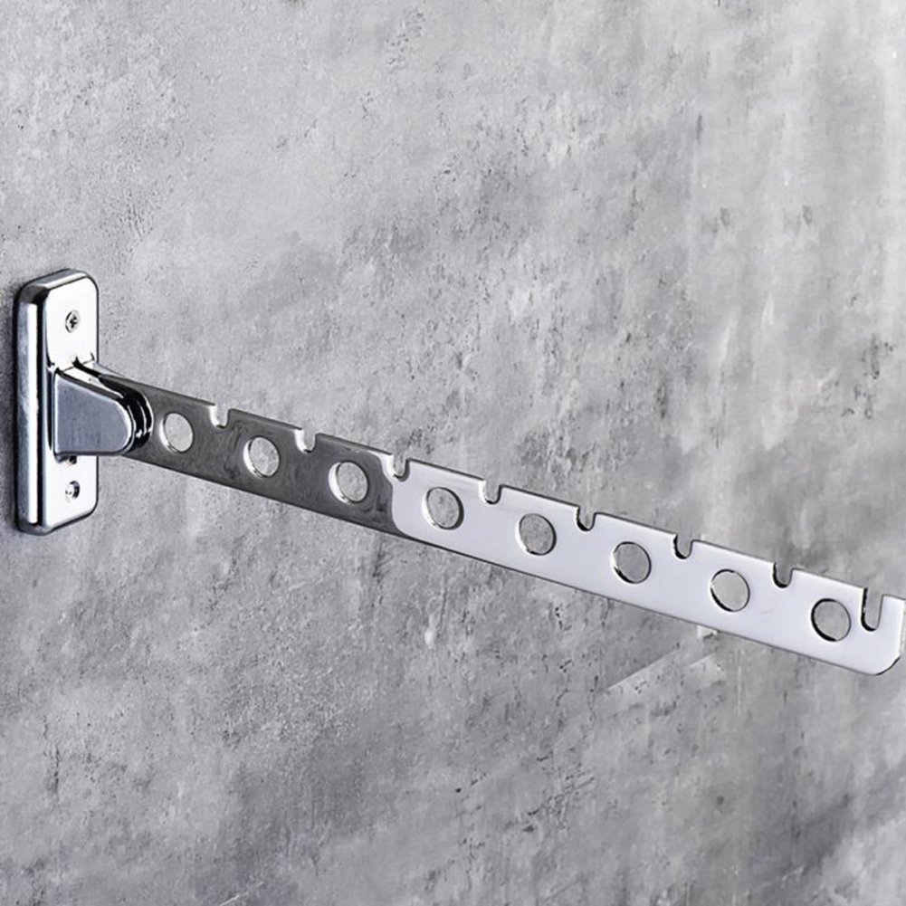 6/8 Holes Foldable Wall Mounted Stainless Steel Clothes Hanger Hook Drying Rack. 