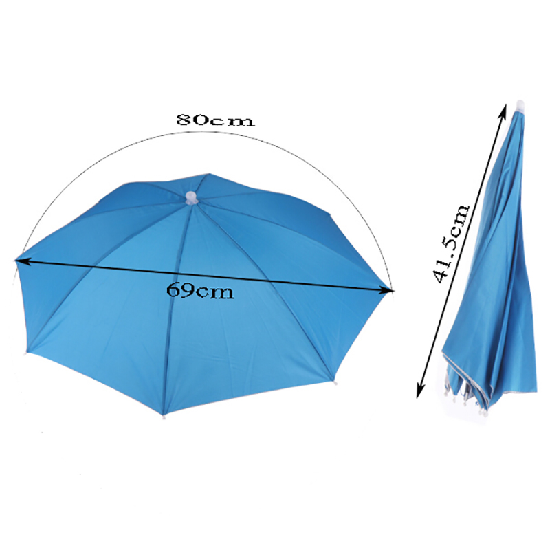 1pc Foldable Umbrella Hat Fishing Hiking Camping Beach Headwear Sun Cap Head Hat. 