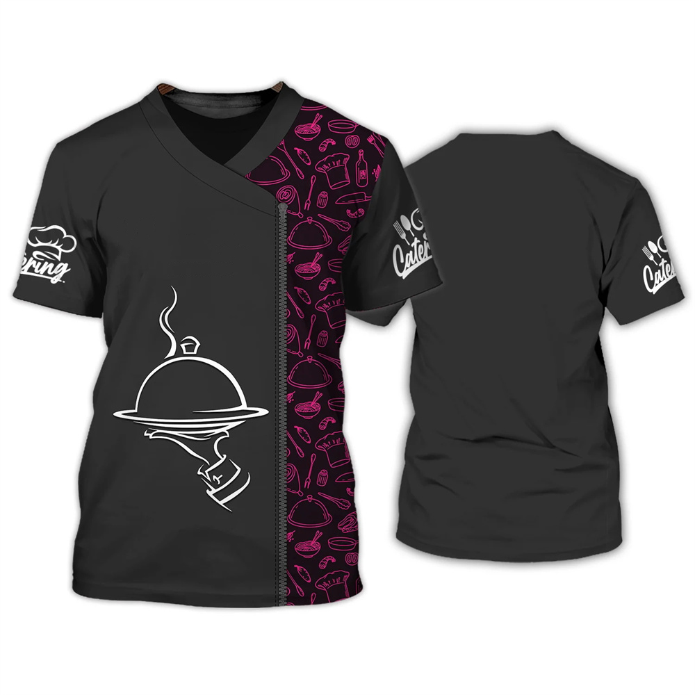 Chef T-Shirts Catering 3D Printed Streetwear Men Women Fashion Oversized Short Sleeve T Shirt Cosplay Tees Tops Uniform Clothing. 
