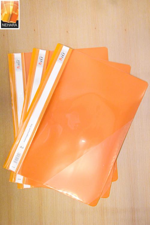 Transparent File A4 (BUSINESS FILE) - (Yellow, Red, Pink, Black, White, Orange, Grey, Blue, Green) - Multi Colours. 