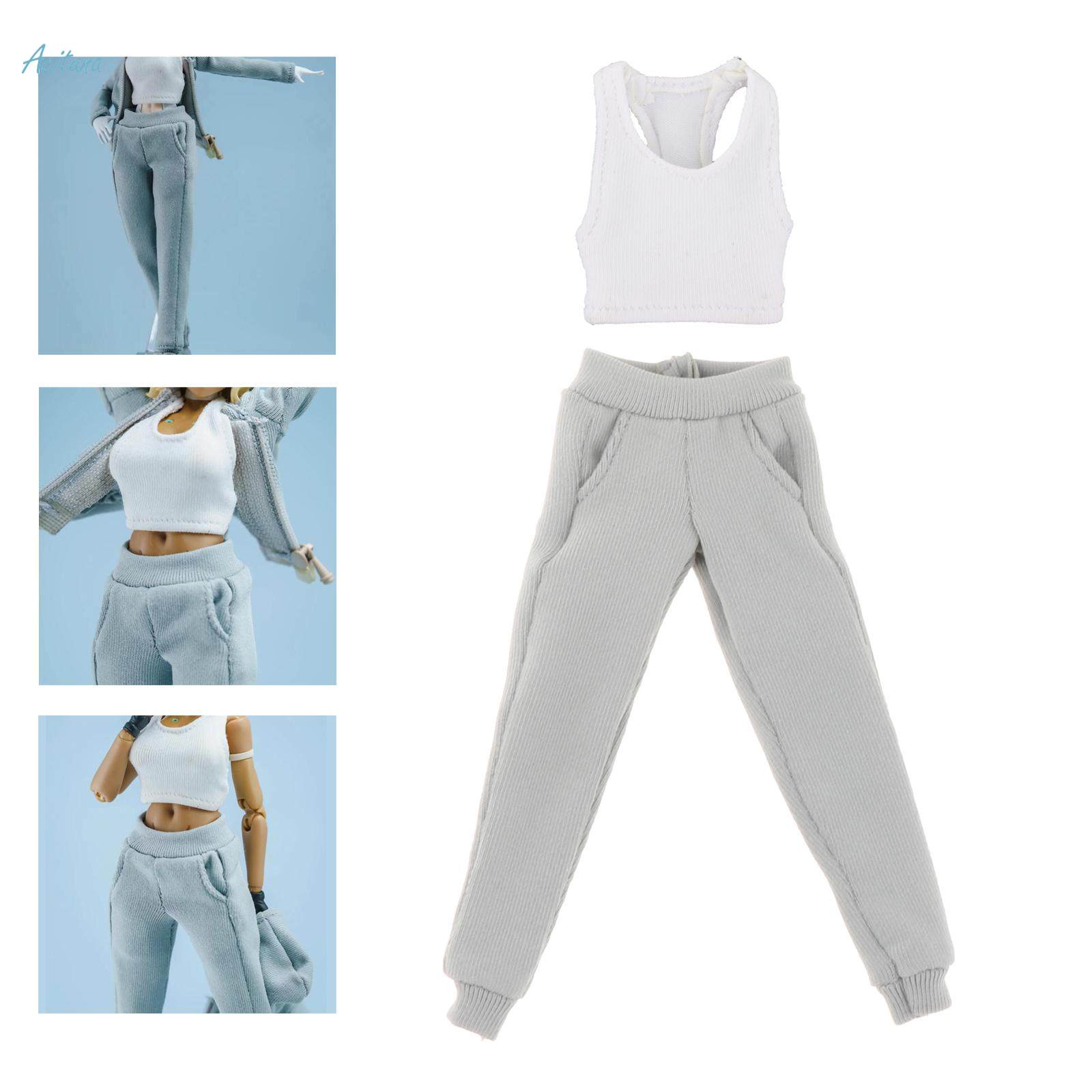 2 Pieces 1/12 Scale Vest and Pants for 6 inch Female Soldiers Figures Accs