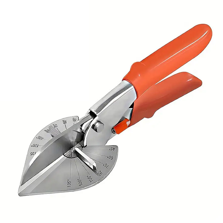Multi Angle Miter Shear Cutter, 45-135 Degree Adjustable Angle Scissors Trim Shears Tool for Cutting Soft Wood, Plastic, PVC, Casing, Trunking, Molding Trim etc.. 