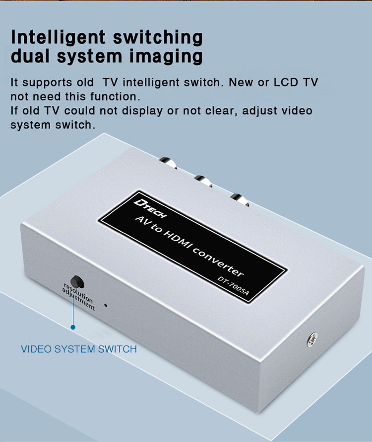 Av to HDMI + 1080P Audio and Video Converter out  RCA  High Quality Metal Casing Analog to Digital Satellite Receiver Game Full HD cable Vbox Projector DVD PC Laptop Game Console PS3 Set-Top. 