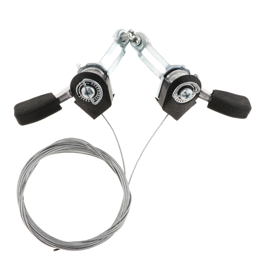 1 Pair 3x6/7 Speed MTB Bike Thumb Gear Shifter Top Mount Shifters with Inner Cable for 22.2mm diameter handlebar. 