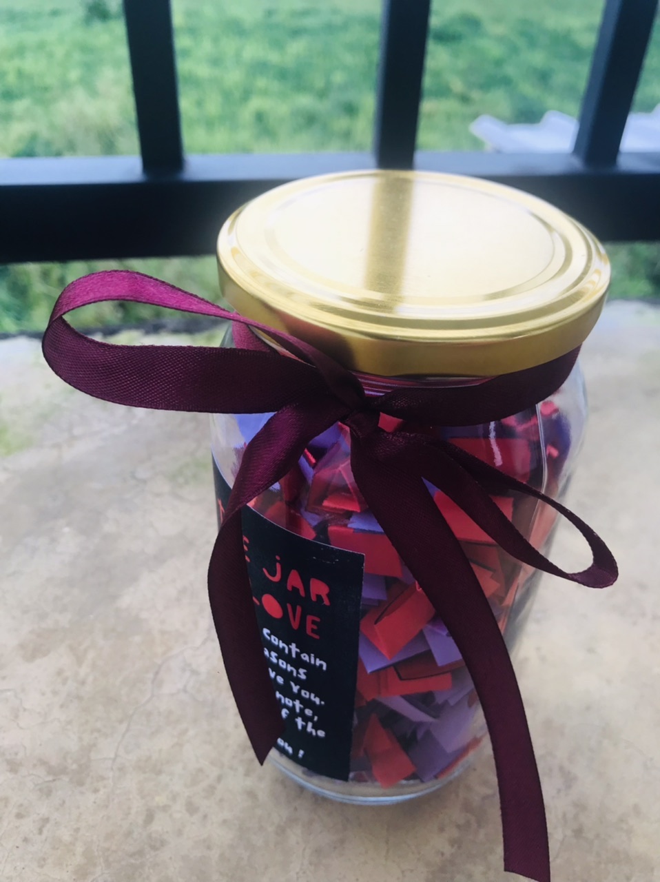 Love Jar Gift of 365 Reasons For Loving You in Red and Black. 
