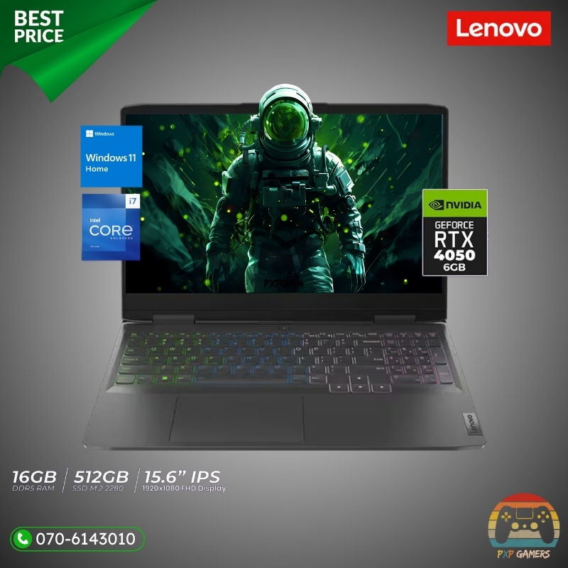 Lenovo Laptop | Lenovo LOQ 15IRH8 Intel-i7 13th Gen, 16GB RAM, 512GB NVMe SSD, Nvidia RTX 3050 6GB VGA,  Windows 11Home Gaming Laptop | PXP Gamers