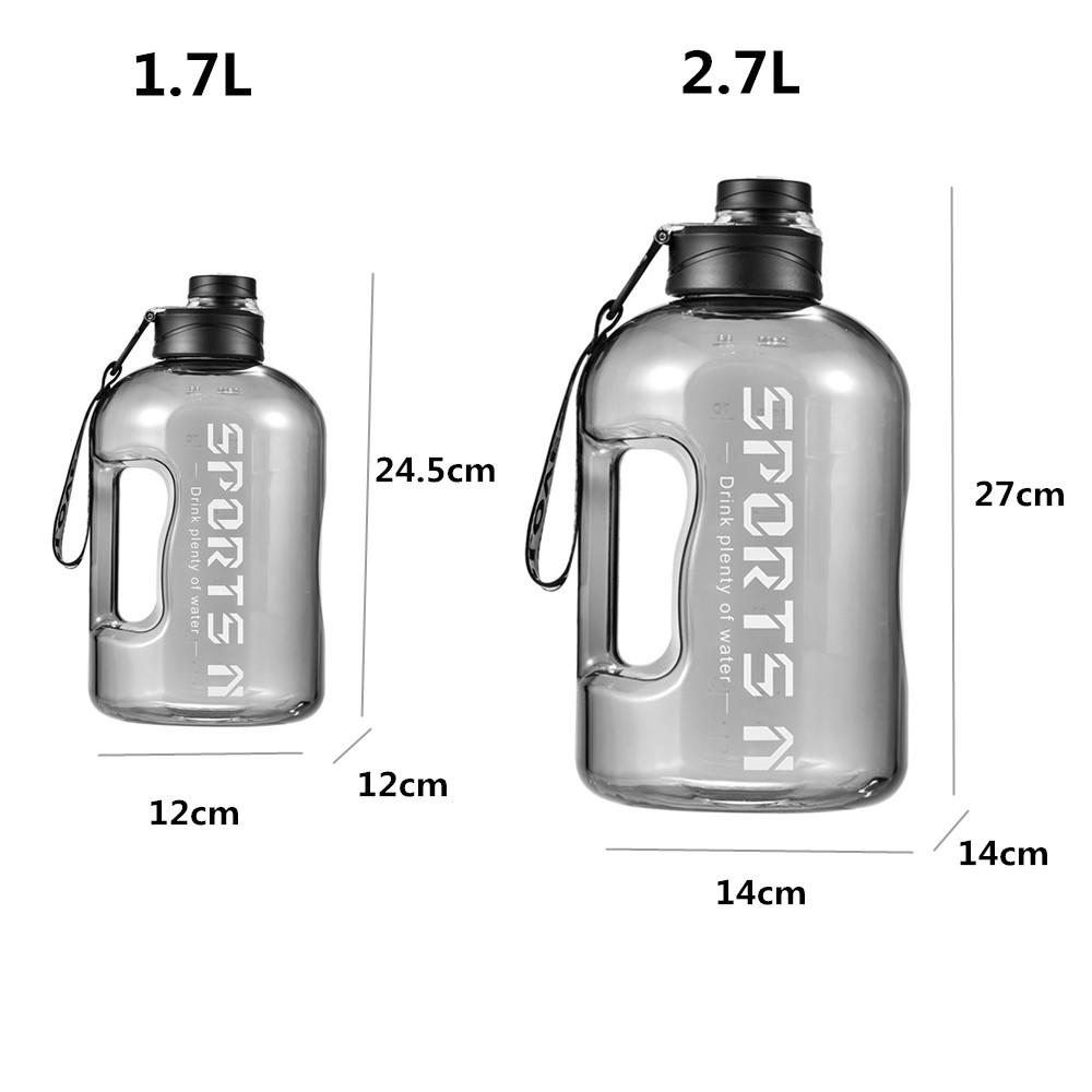 1.7/2.7L Water bottle Lightweight Sport water bottles Large capacity drink water cups bottle for Outdoor activities Sports events Gym workouts Camping trips Travel essentials Men's Women's. 