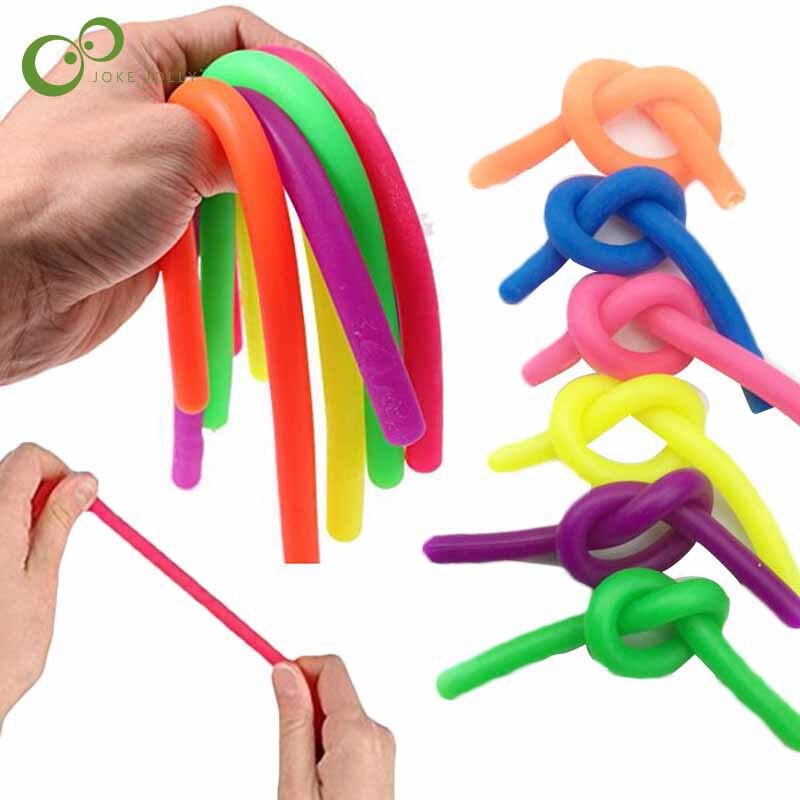 【Purple】 Hand Hyperflexion Stretchy Antistress Jokes Noodles Rope Anti Toys String Fidget Vent Toys WYQ. 