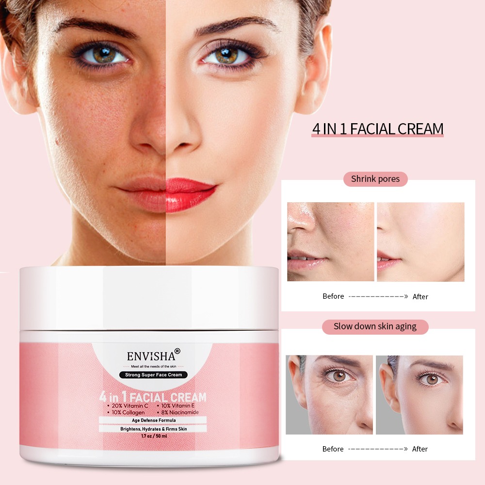 Envisha 4 in 1 Face Cream Vitamin C Vitamin E Collagen Niacinamide. 