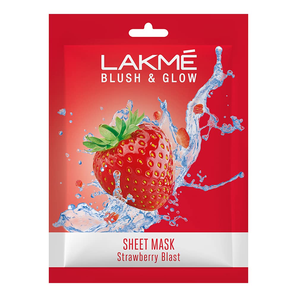 Lakme Blush & Glow Strawberry Sheet Mask, 25 ml JEZ