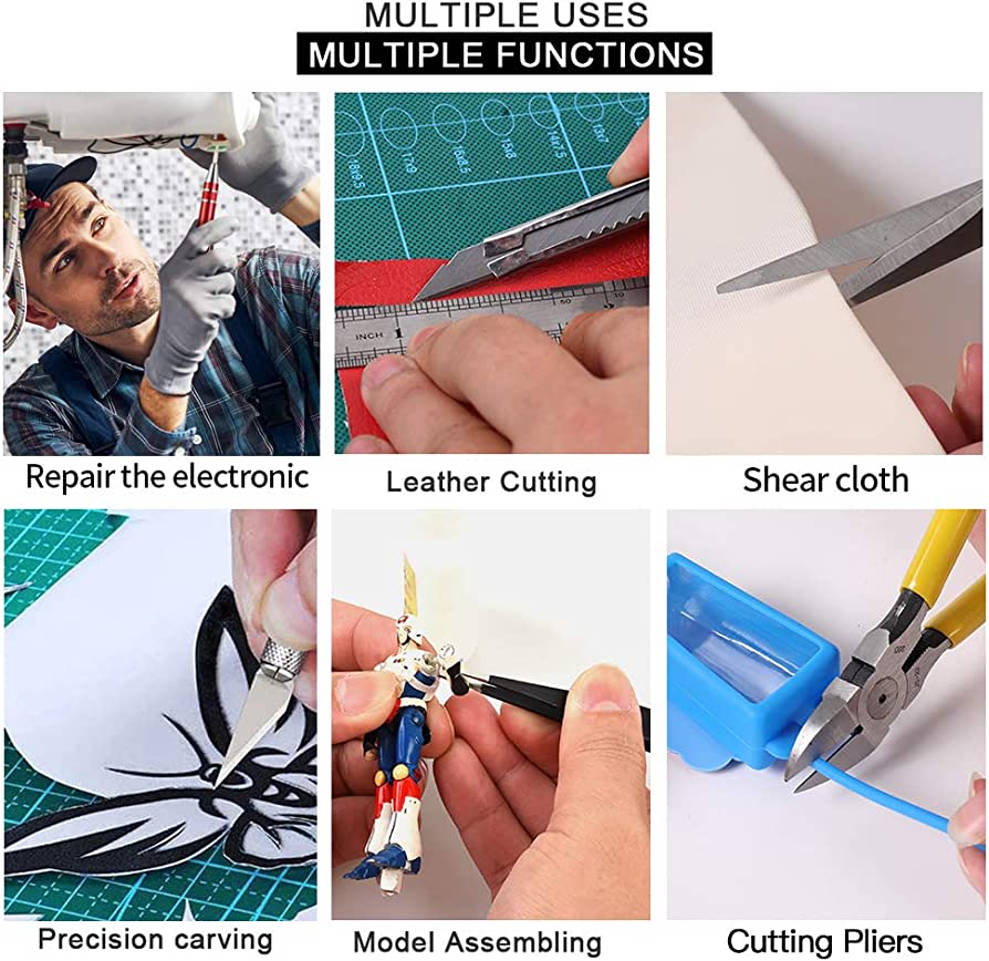 High Quality Pen Knife with 5 Interchangeable Sharp Blades  for Carving and Mat Cutting as a Mobile Phone PCB DIY Repair crafting knife sticker cutter paper cutter.  For precision cutting art and Tools. 