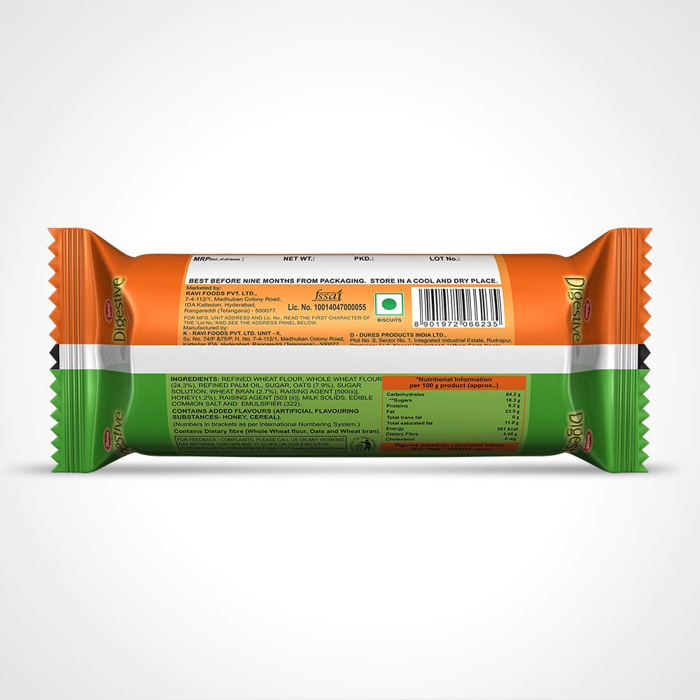 Dukes Digestive - Natural Goodness of Oats, Wheat, and Honey (100g) (FROM INDIA) SAB