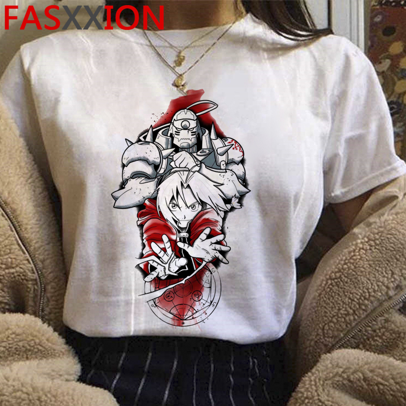 New Fullmetal Alchemist T Shirt Men Kawaii Edward Elric Graphic Tees Harajuku Cartoon Tshirt Japanese Anime Funny T-shirt Male. 