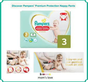 pampers premium protection size 3 nappy pants