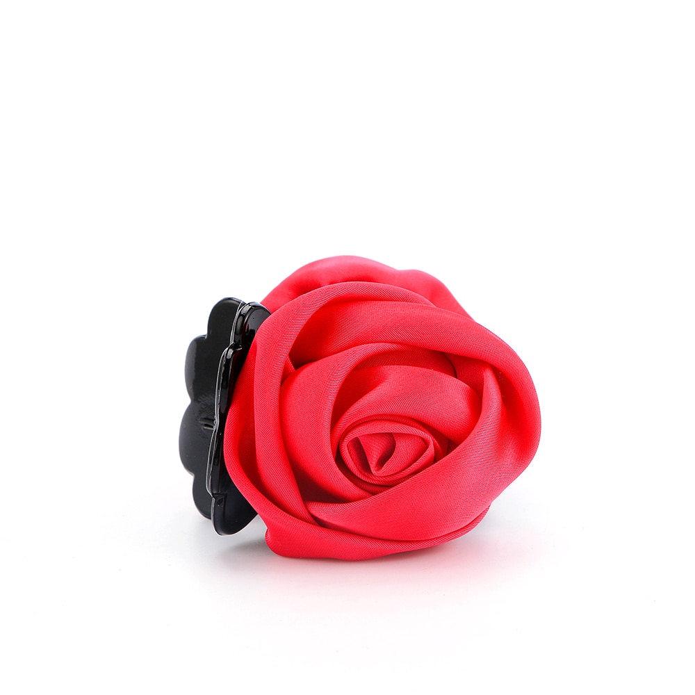 KOREAN WOMENS CHIFFON ROSE FLOWER BOW JAW PIN CLIP BARRETTE HAIR CLAW ACCESSORY KOREAN WOMENS CHIFFON ROSE FLOWER BOW JAW PIN CLIP BARRETTE HAIR CLAW ACCESSORY