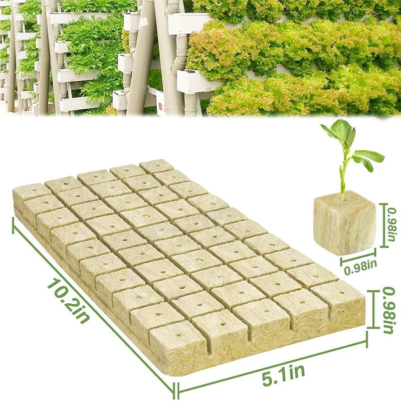 50Pcs Stoool Hydroponic Grow Media Starter Cubes Plant Cubes Soilless Substrate ed Rock Wool Plug ling Block. 