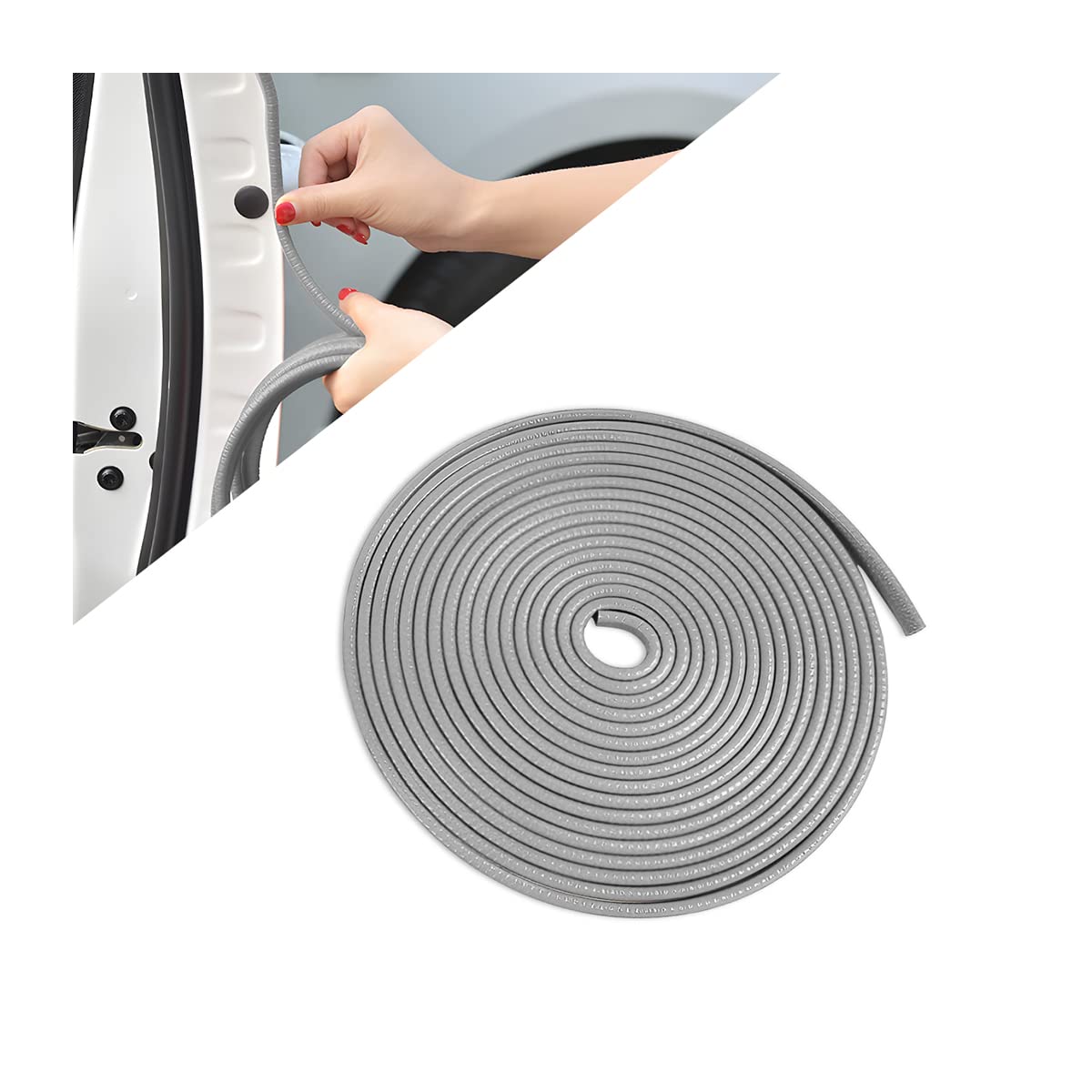 ESUPPORT 16ft 5M U Shape Car Door Moulding Rubber Scratch Protector Strip Edge Guard Trim Seal Black