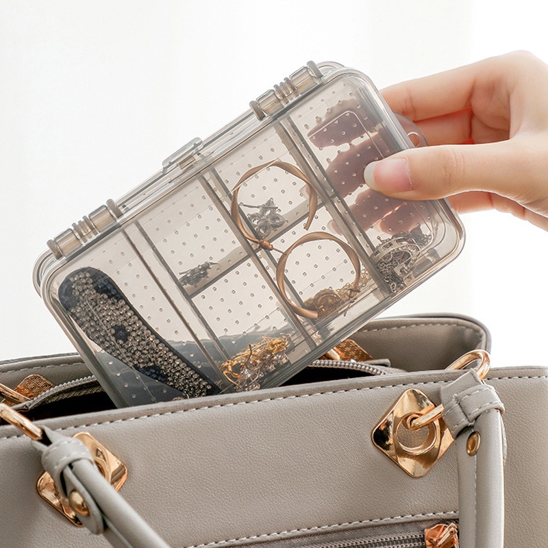 Japanese Double Layer Portable Travel Plastic Display Boxes Organizer Transparent Style Storage Box for Rings, Necklaces, Earrings, Bracelets.... 