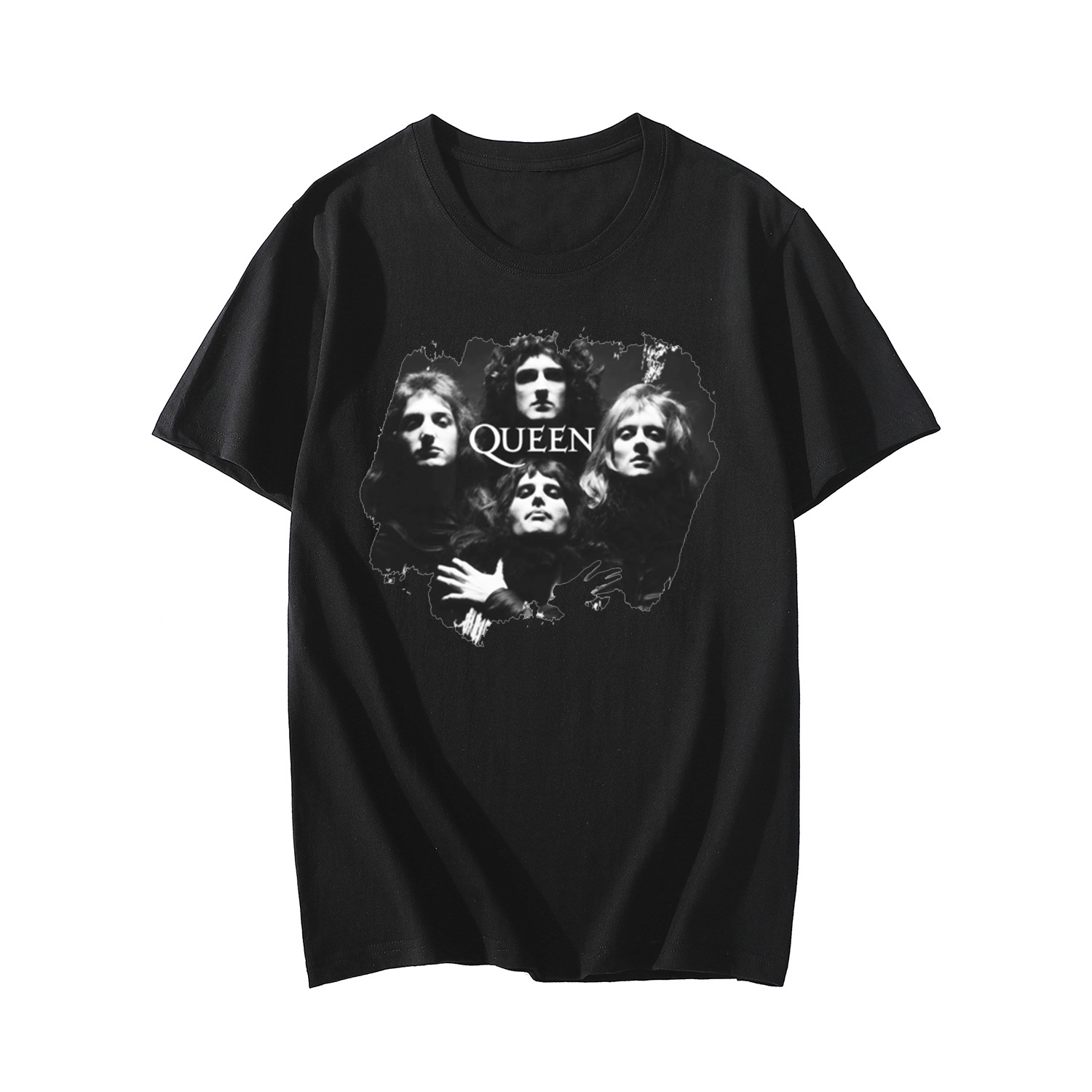 Queen T-Shirts Music Rock Band Skull Print Streetwear Men Women Vintage Fashion Oversized T Shirt Pure Cotton Tees Tops Clothing