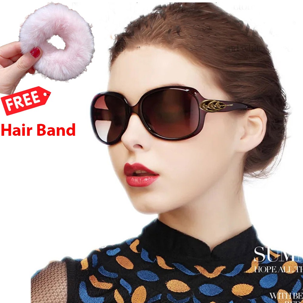 Buy 1 Get 1 Free Hair Band Luxury Design Ladies Sunglasses Women Sunglasses For Men and Sunglasses For Women Ladies And Gents Womens Sunglasses Girls Sunglasses For Boys With UV Protection Lens