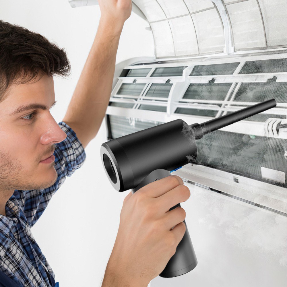 Geevorks 2-in-1 Dust Blower Air Pump Cordless Electric Air Duster with 4 Nozzles for Air Conditioner Computer Keyboard Cleaning. 