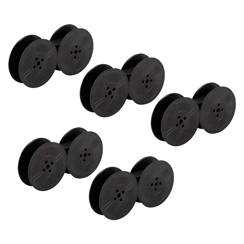 5Pcs Twin Spool Typewriter Ribbon Black Typewriter Ribbon Twin Spool Replacement Pack for Most Typewriter Black