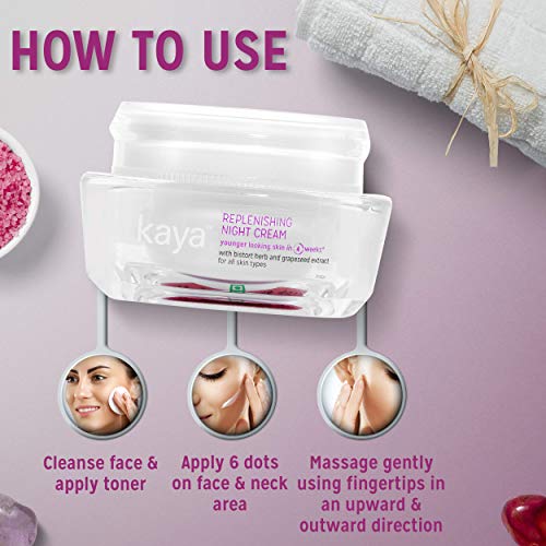 Kaya Clinic Replenishing Night Cream, 50g Anti-Ageing Night Cream, Reduce Signs of Ageing, Fine Lines & Wrinkles with Niacinamide for Bright & Glowing Skin for All Skin Types (FROM INDIA)SAB. 
