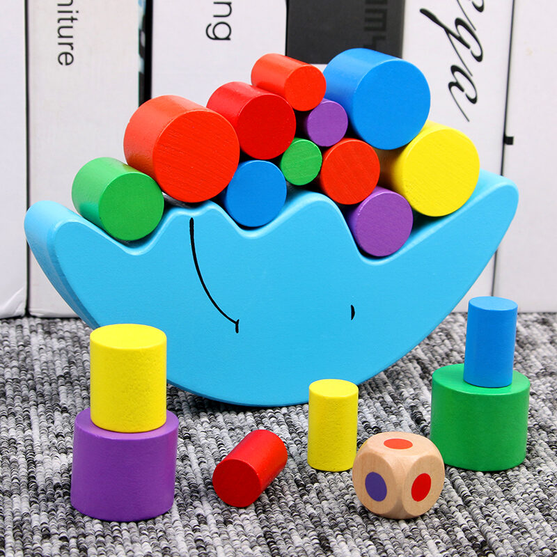 Moon Balance Game Hand-Eye Coordination 3-4 Years Old Early Education Desktop Matching Children's Educational Wooden Toys Jenga. 