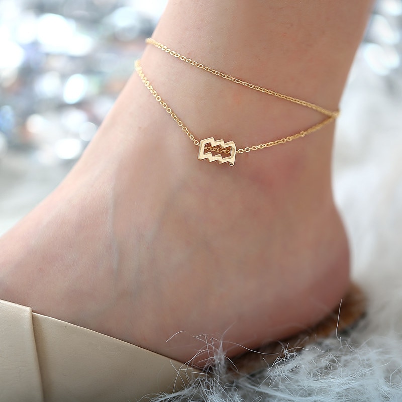 zodiac sign ankle bracelet