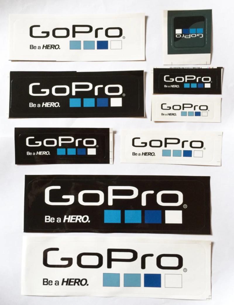 GoPro Sticker Set with 9 different stickers. 