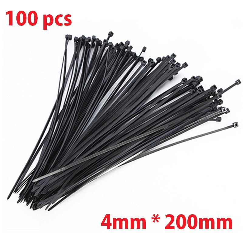 100PCS 4*200mm Electrical Cable Tie Wire Zip Tie Cord