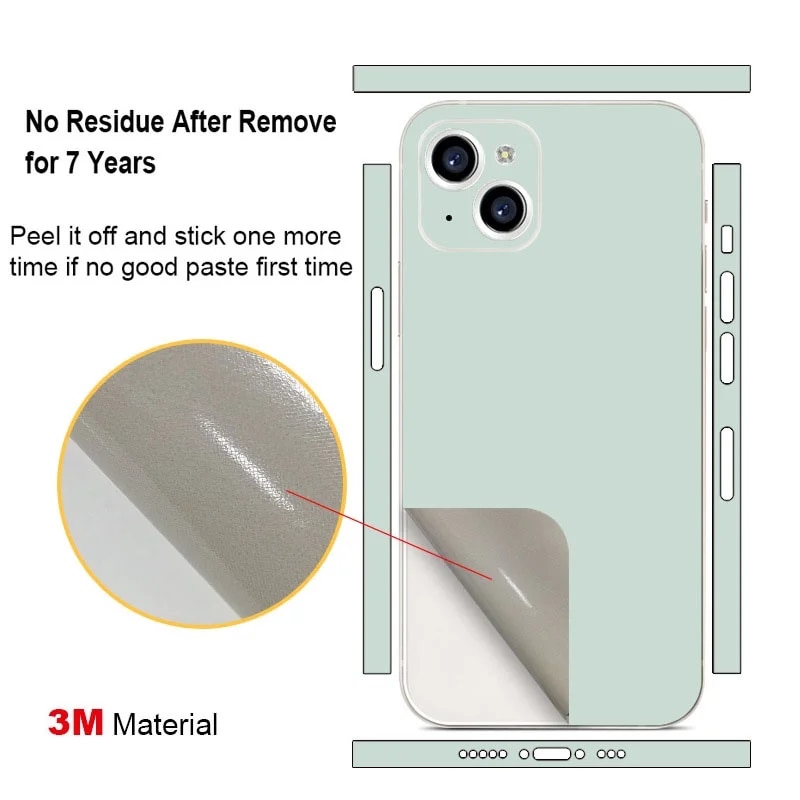 Same Color as 15 Decal Skin for iPhone 15 14 13 12 Pro Max Back Screen Protector Film Cover Plain 3M Wrap Aesthetic Sticker. 